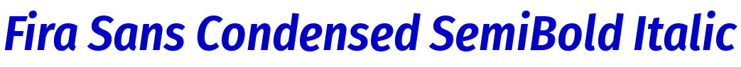 Fira Sans Condensed SemiBold Italic police de caractère